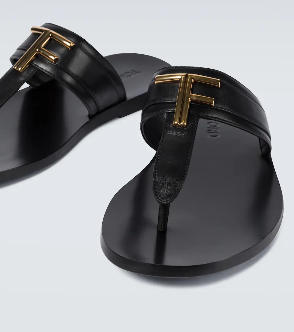Leather thong sandals - 3