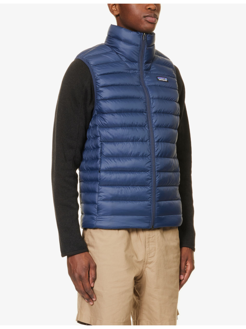 Padded brand-patch recycled-nylon down gilet - 3