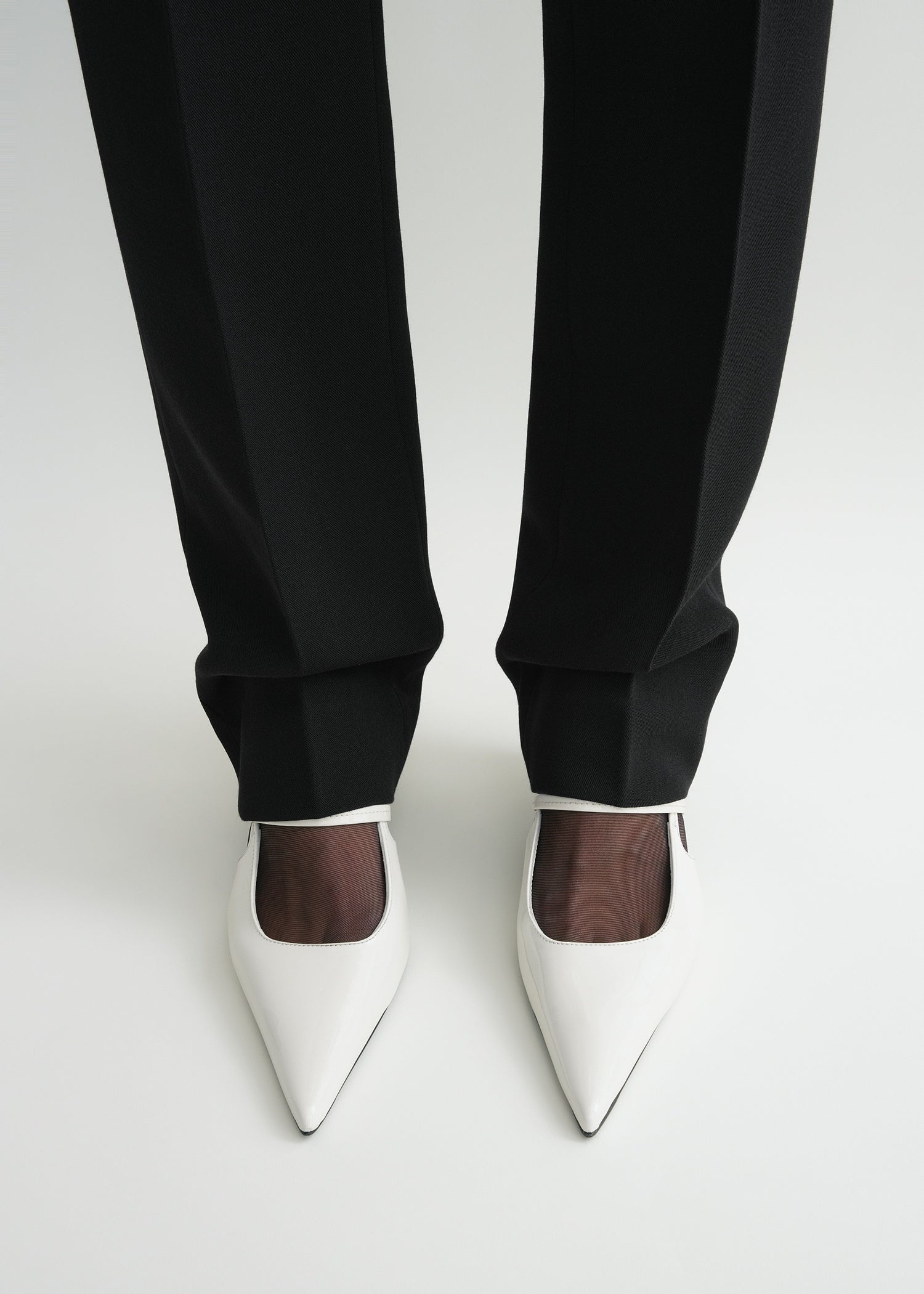 Sharp patent-leather slingbacks off white - 2