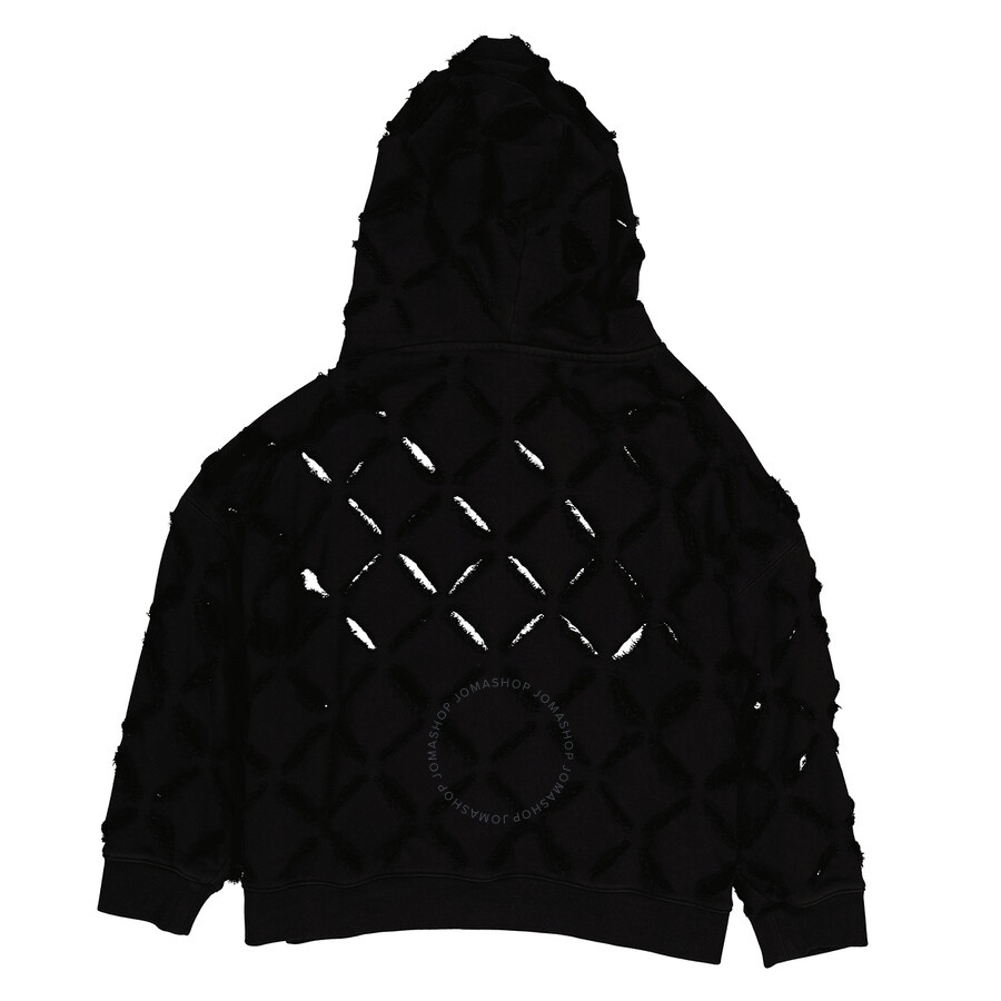 Versace Ladies Black Cut-Out Detail Distressed Hoodie - 2