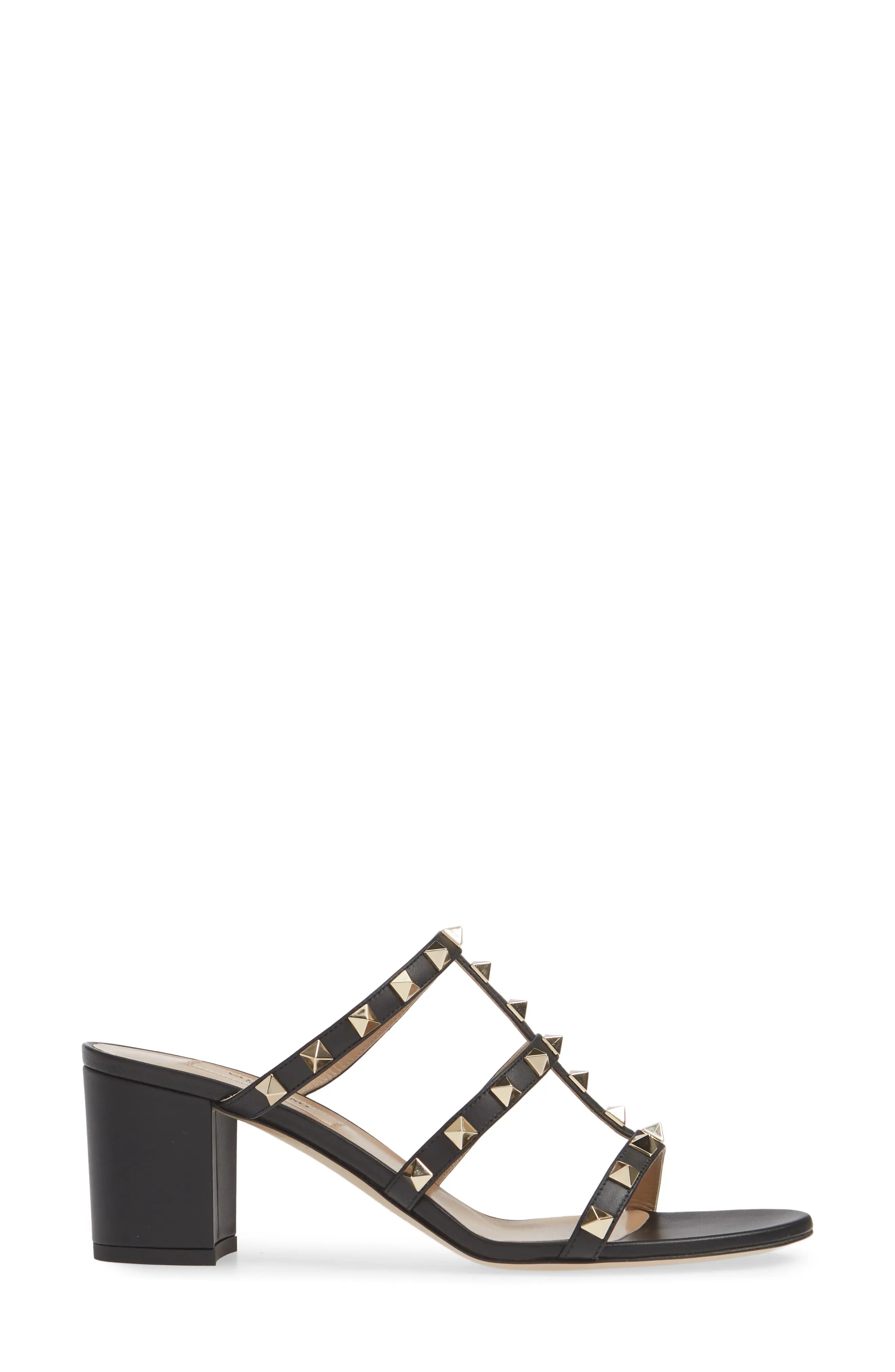 Rockstud Slide Sandal in 0No Nero/Gold - 3