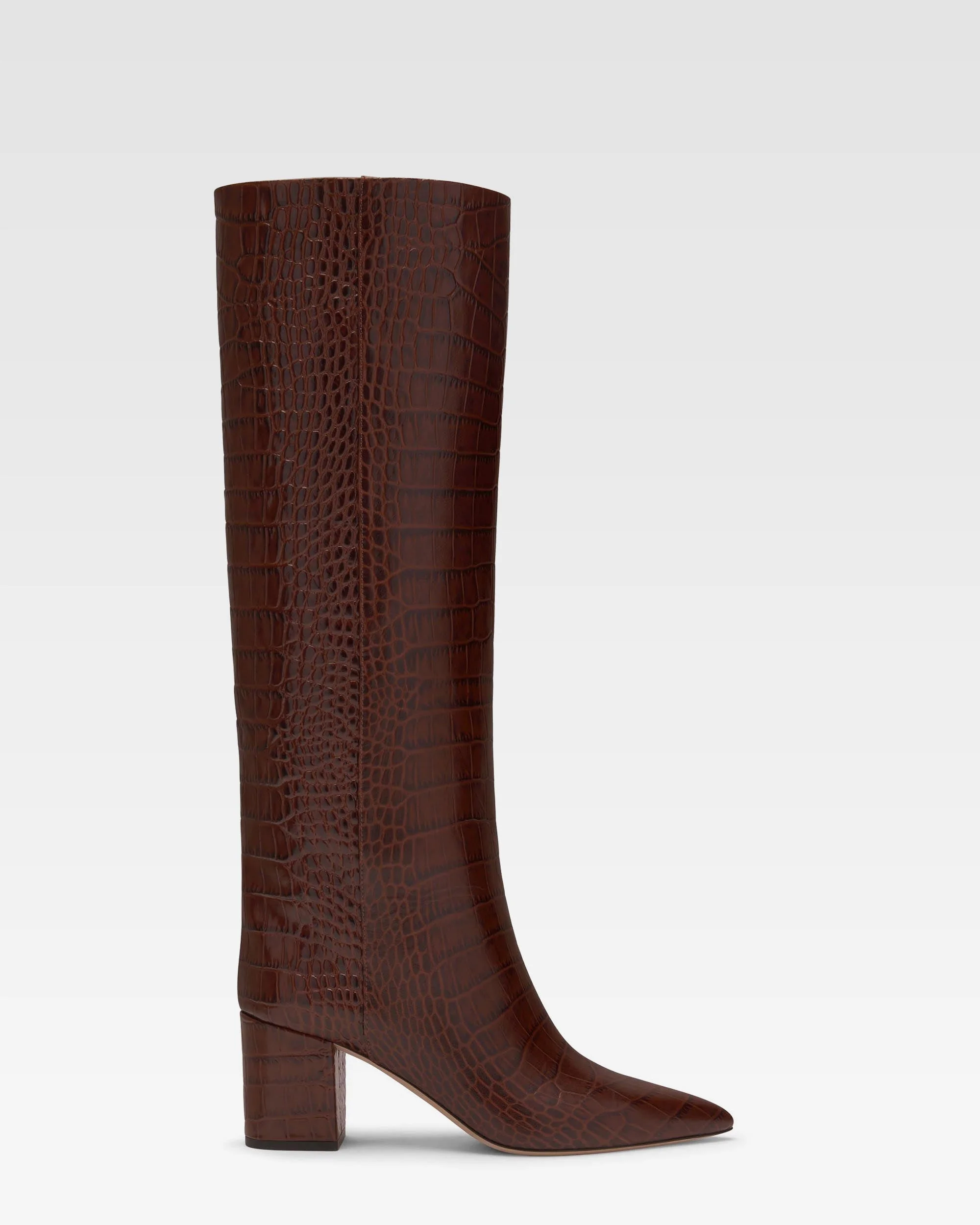 Croc-effect leather boot - 1