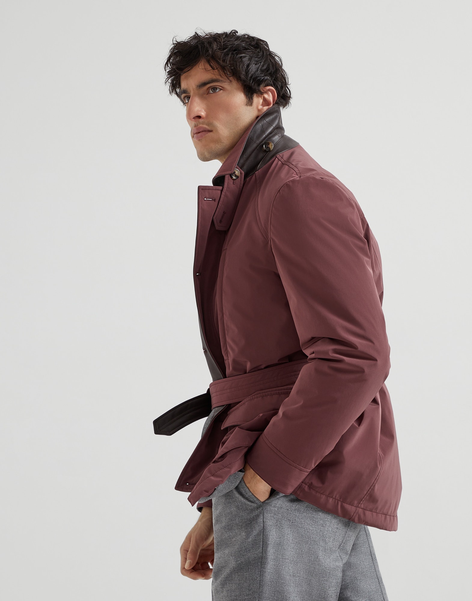Bonded nylon belted safari jacket - 4