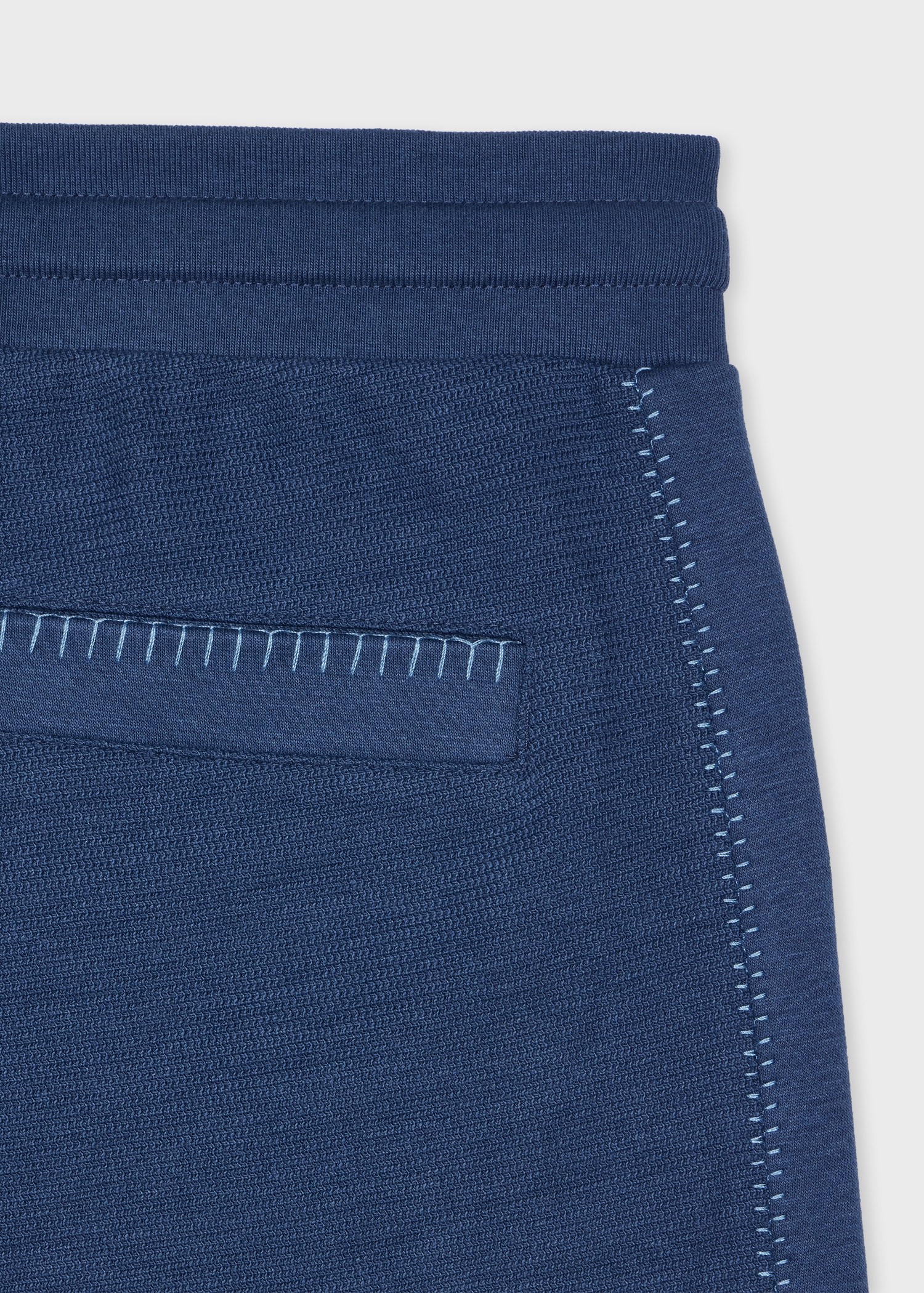 Petrol Blue 'Happy' Blanket-Stitch Shorts - 2