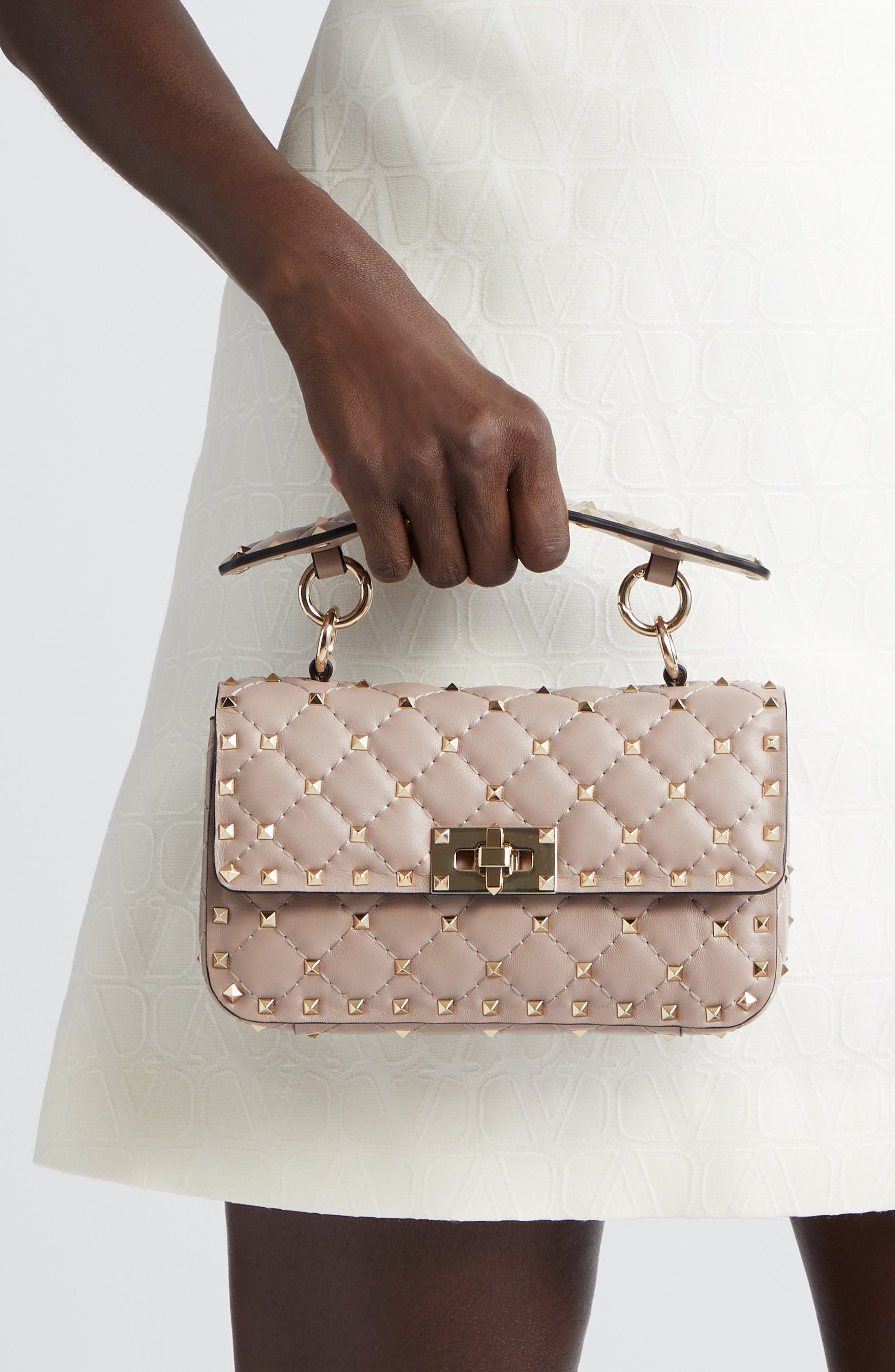 Small Rockstud Leather Shoulder Bag - 3