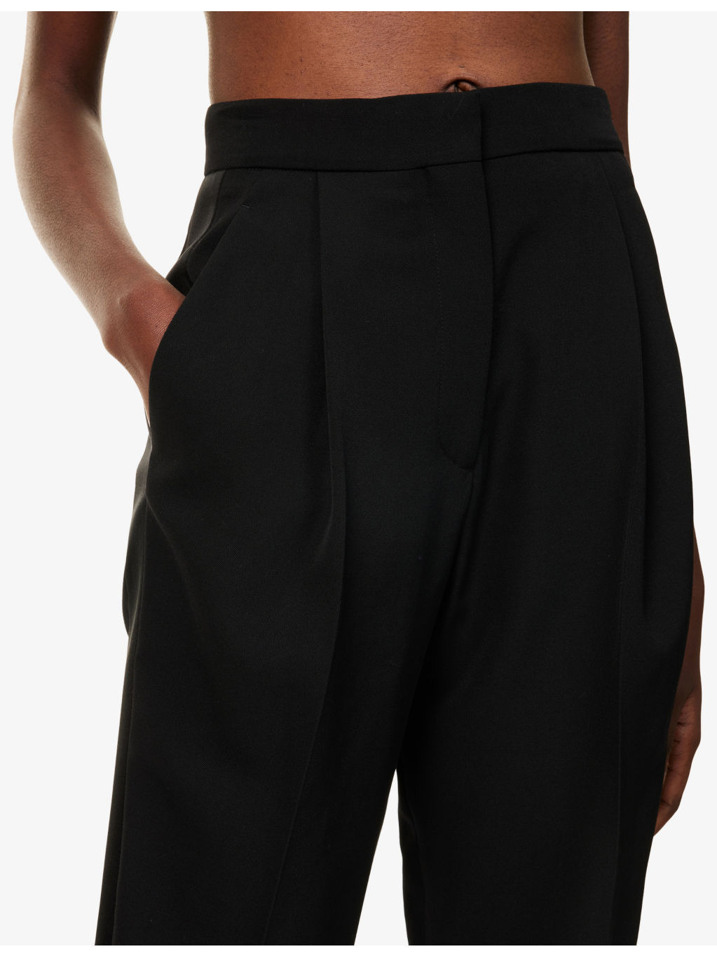 Straight-Leg Satin-Trim Virgin-Wool Trousers - 5