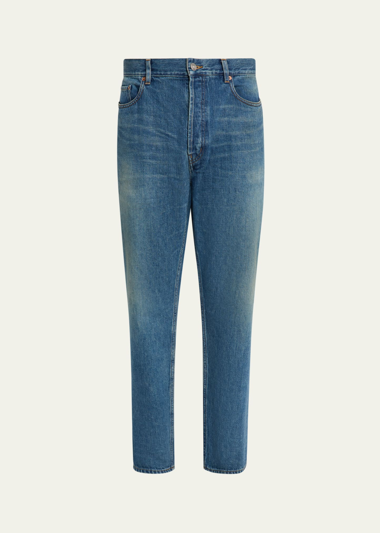 Men's Dark Blue Denim Hi Rise Long Mick Jean - 1
