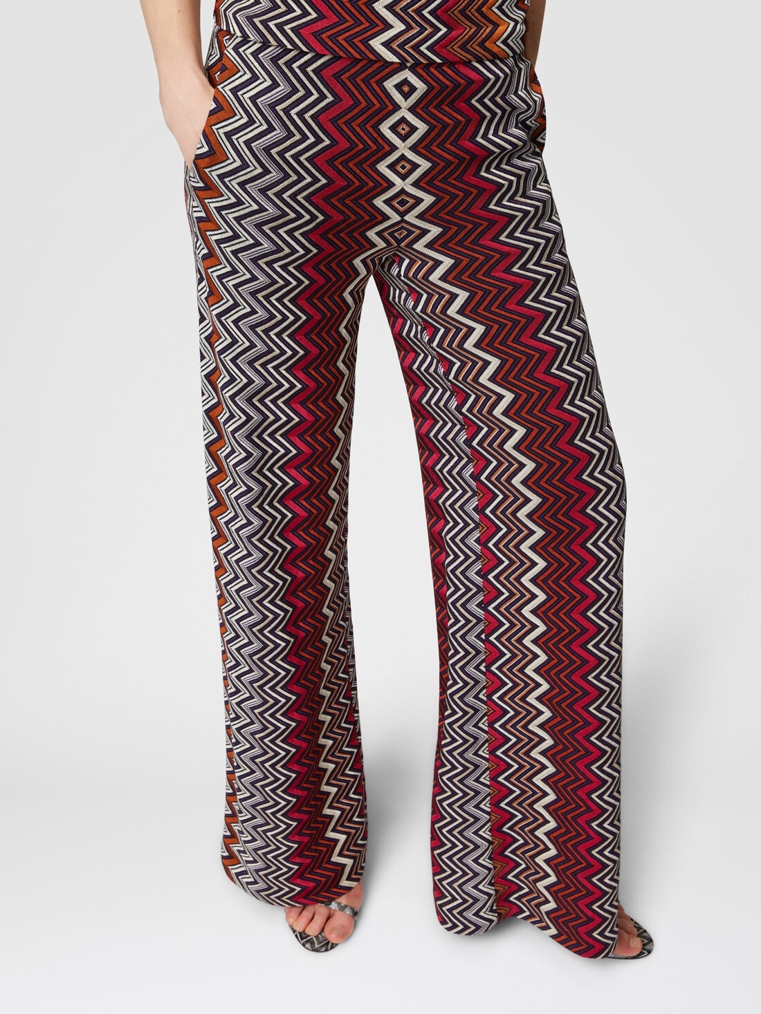 Zigzag wool and viscose trousers - 4