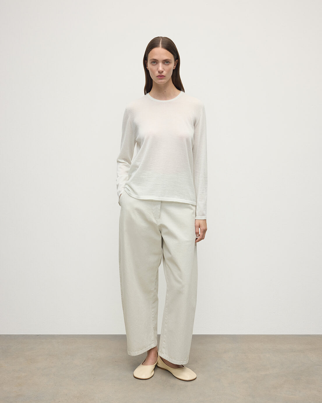Superfine Cashmere White Jumper - 2