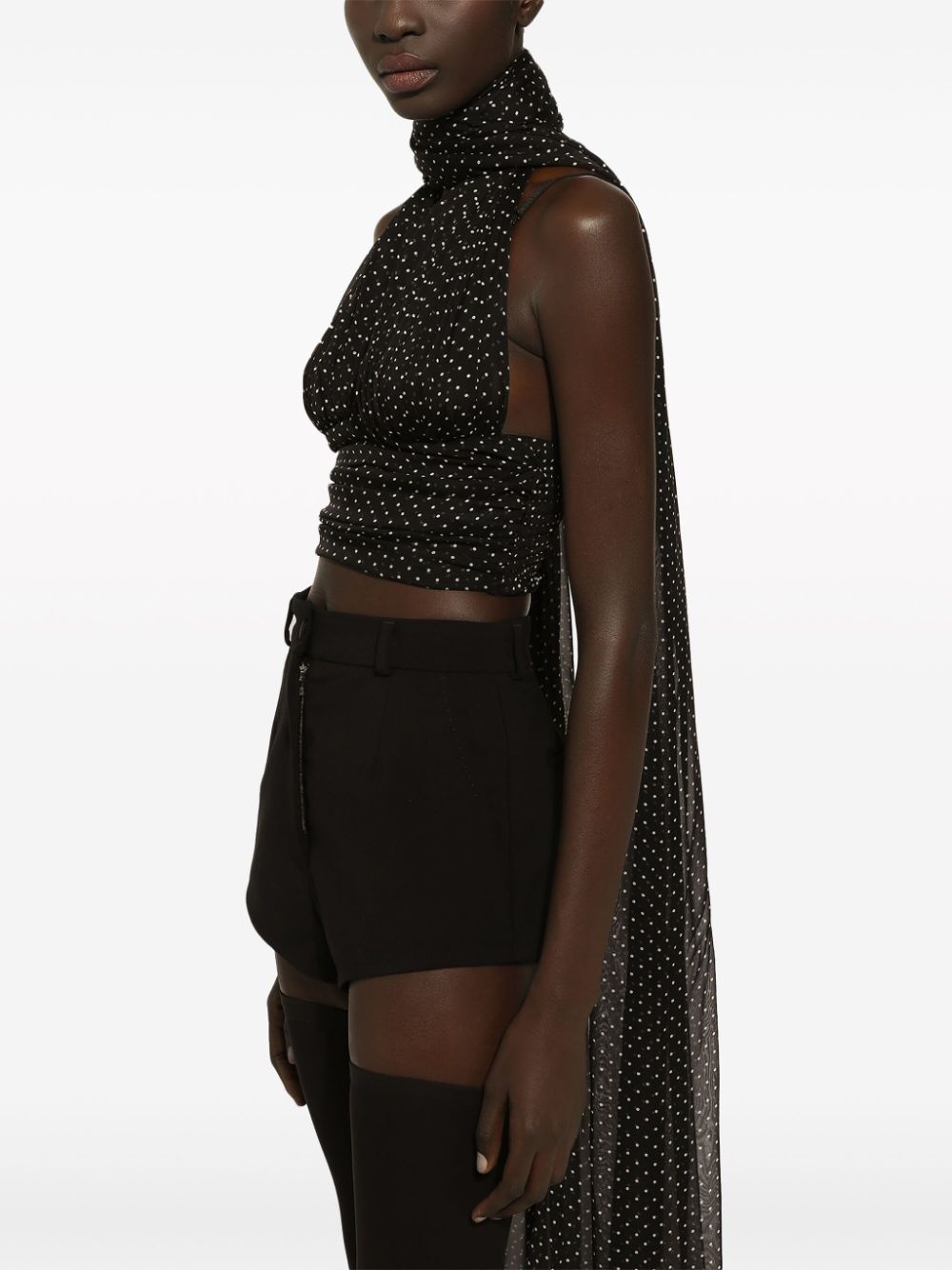 polka dot-print silk top - 5