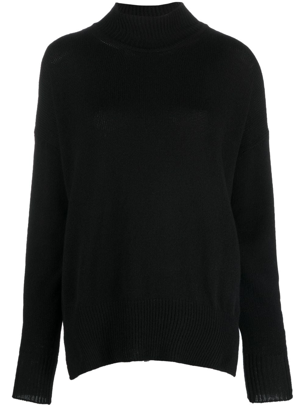 high-neck knitted cashmere jumper - 1