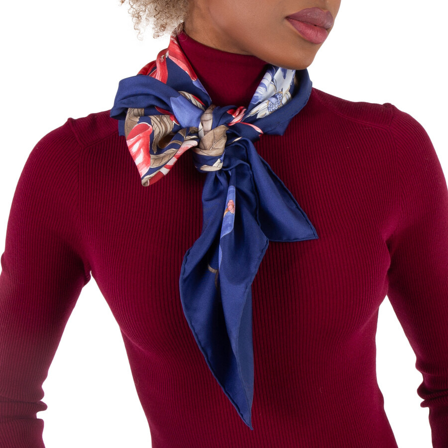 Ferragamo Hibiscus Print Silk Foulard - 2