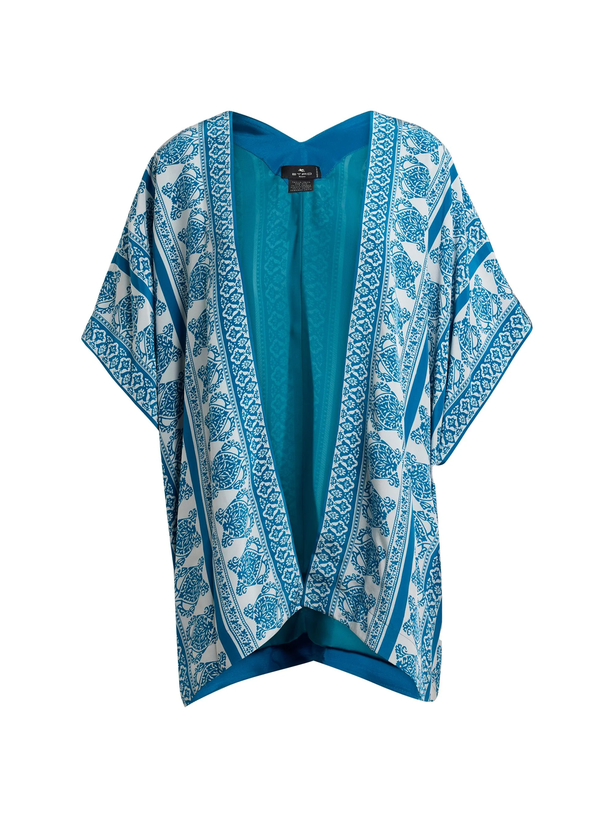 Women's Paisley Kimono-Inspired Cover-Up - Bianco - 1