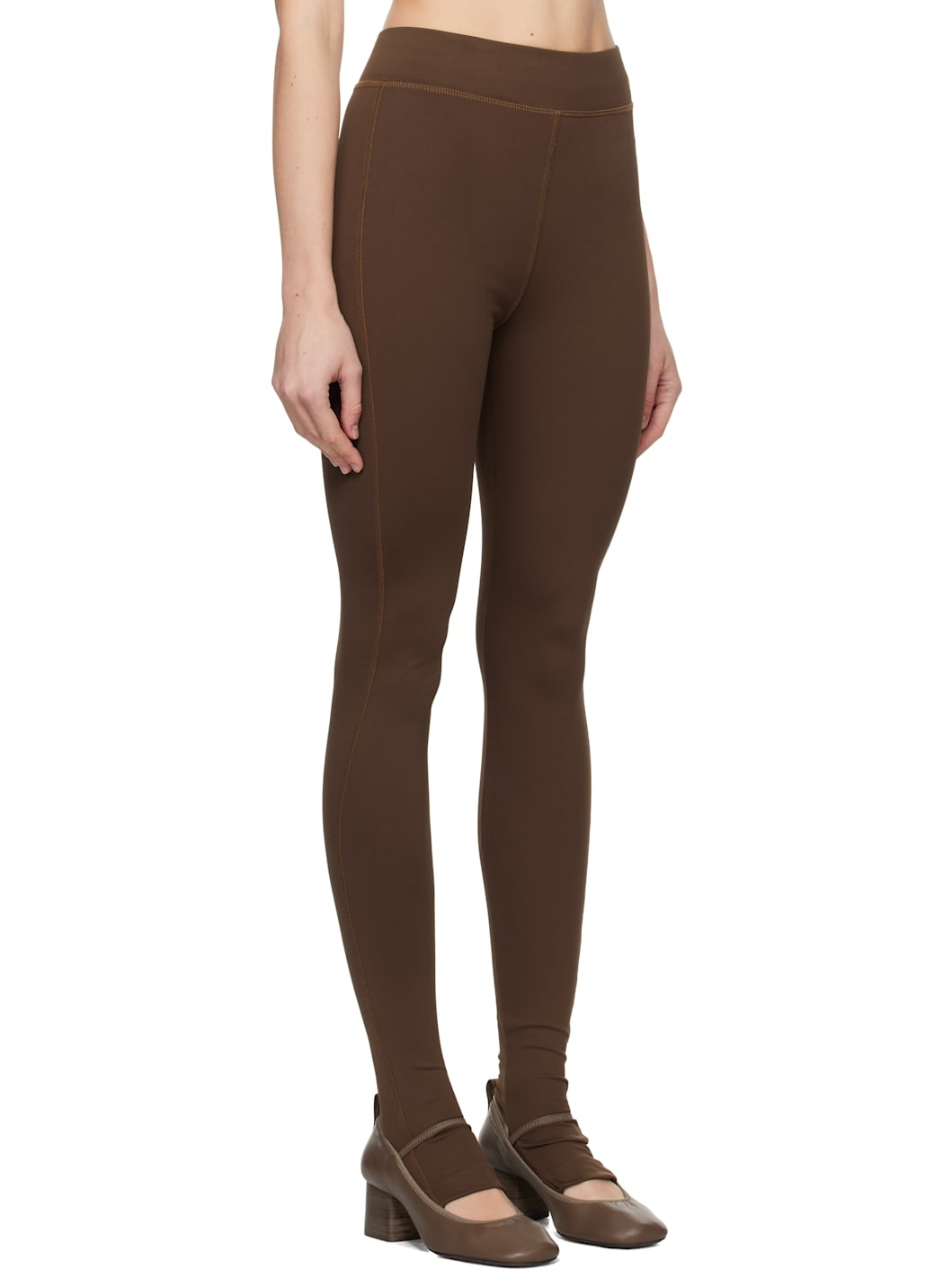 Brown Second Skin Jersey Leggings - 2