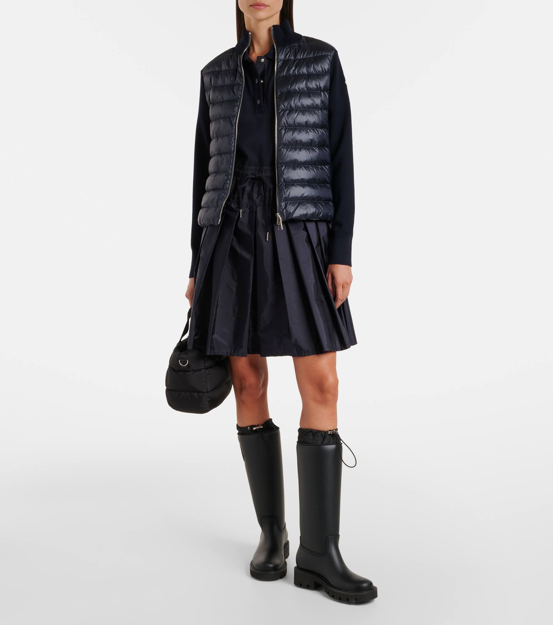 Down-paneled virgin wool cardigan - 2