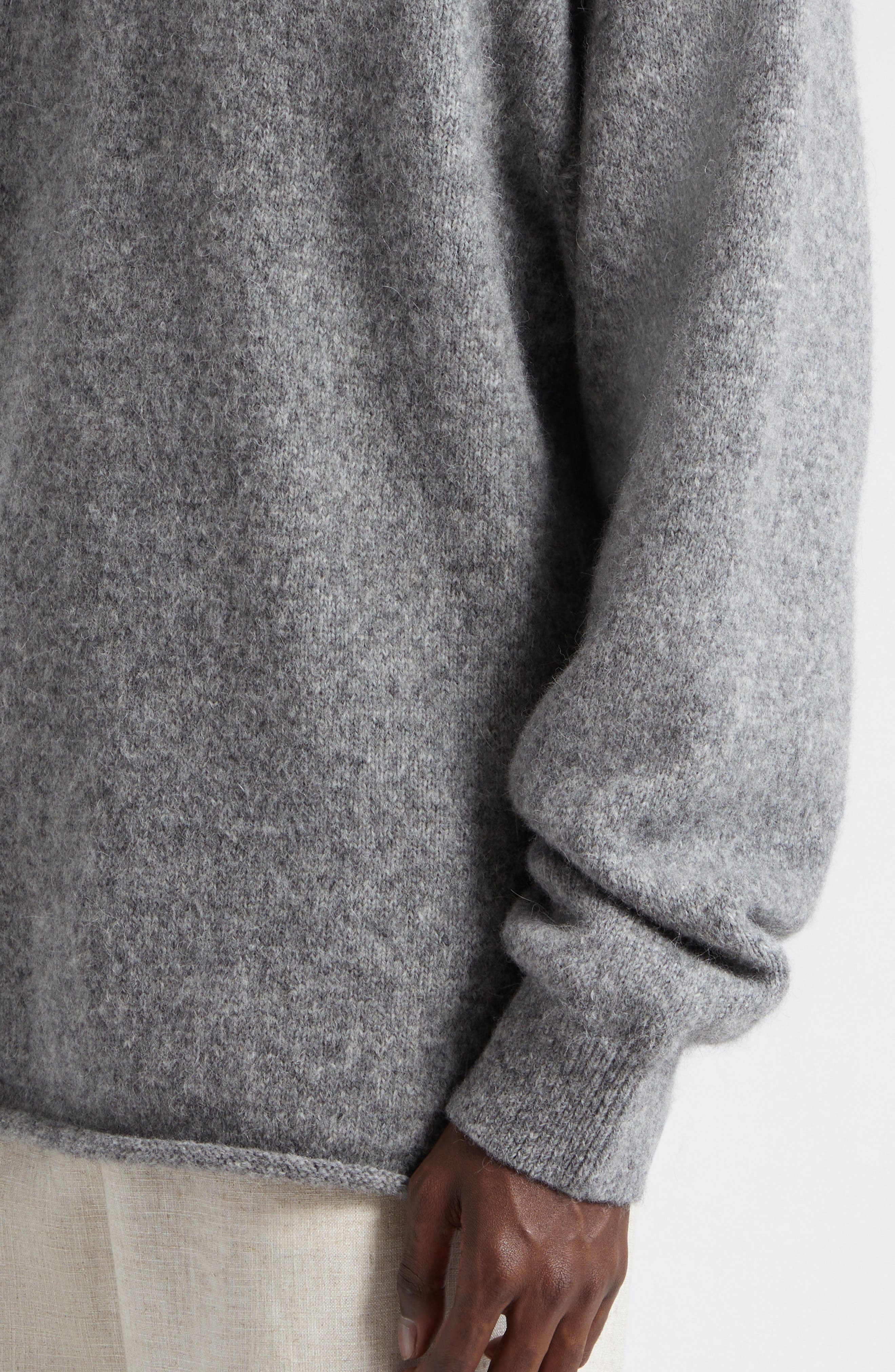 Le Pull Jacquard Logo Brushed Alpaca & Merino Wool Blend Sweater - 4