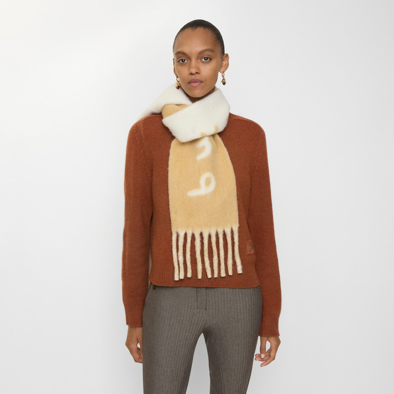 Reversible Logo Alpaca Wool Blend Scarf 3