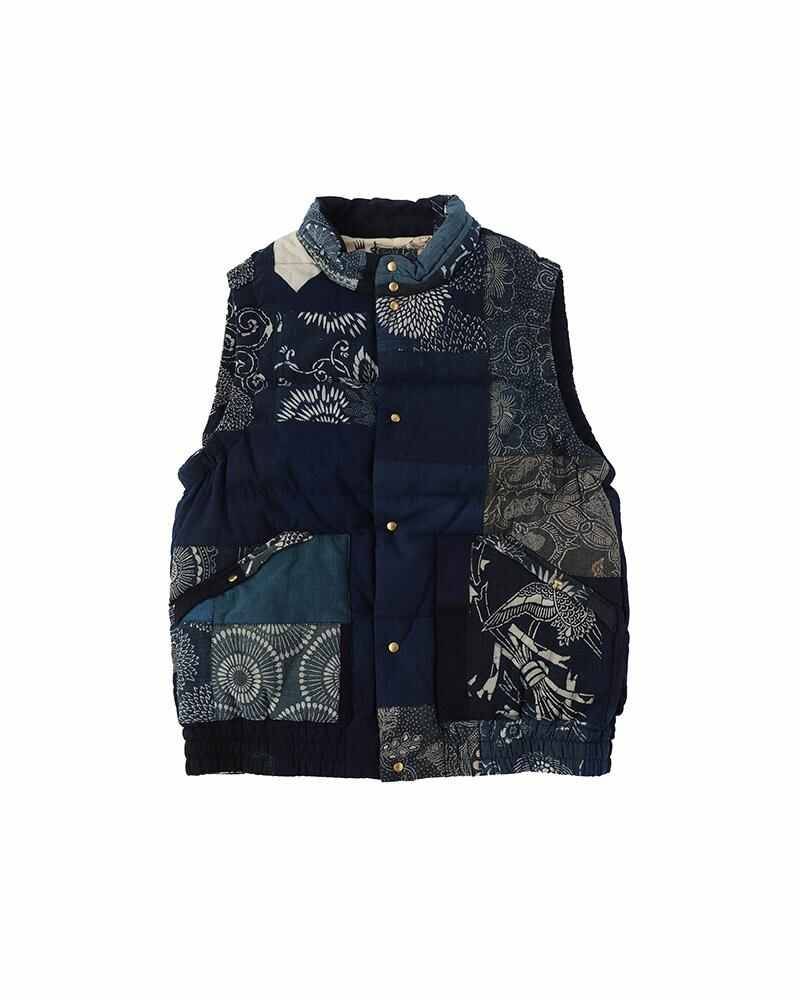 INSULATOR DOWN VEST KOFU INDIGO PATTERN - 1