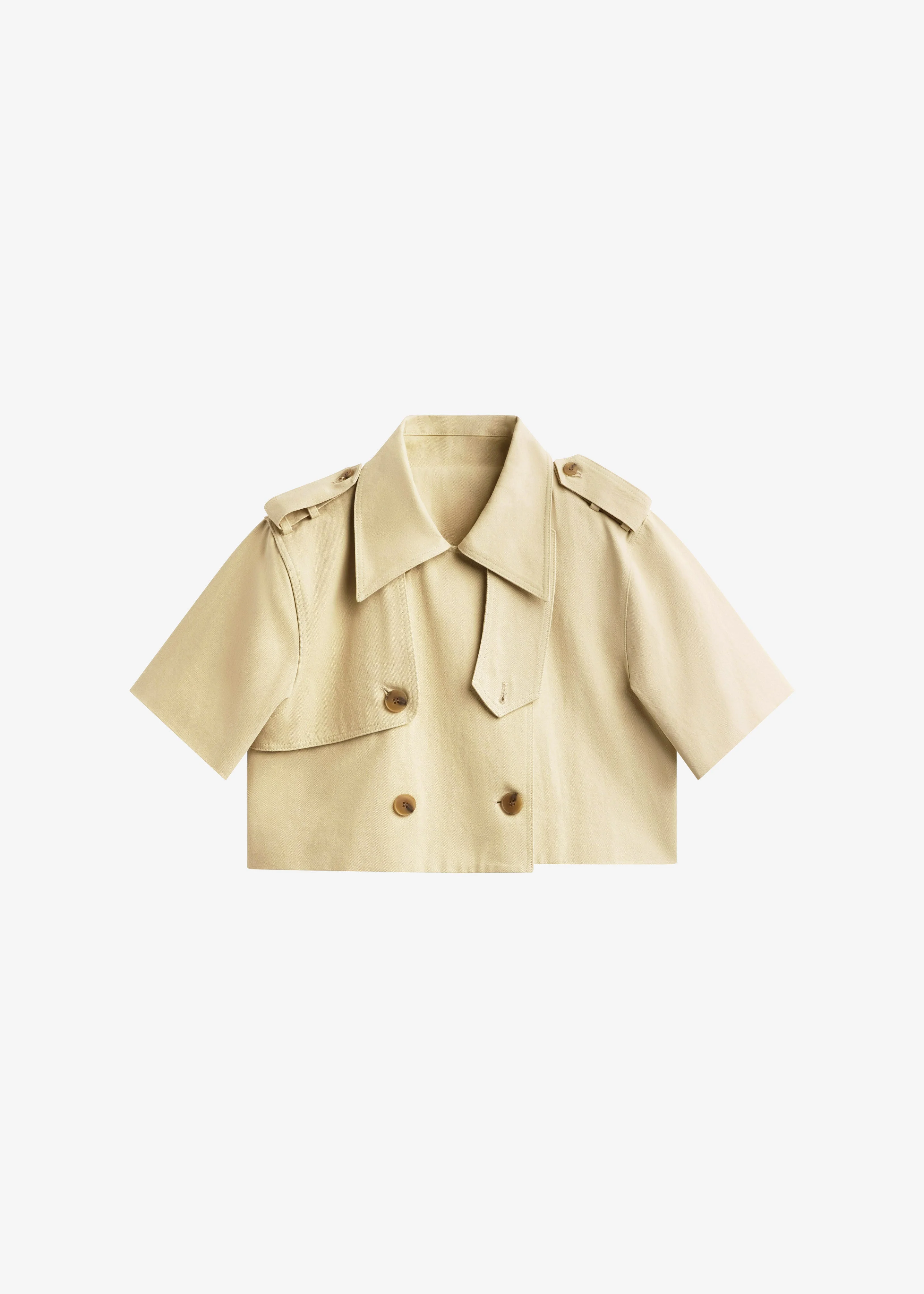 Reiti Cropped Trench Top - Beige - 1