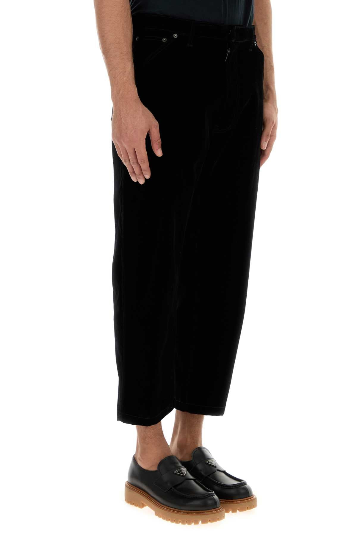 Prada Men Black Velvet Denim Pant - 3