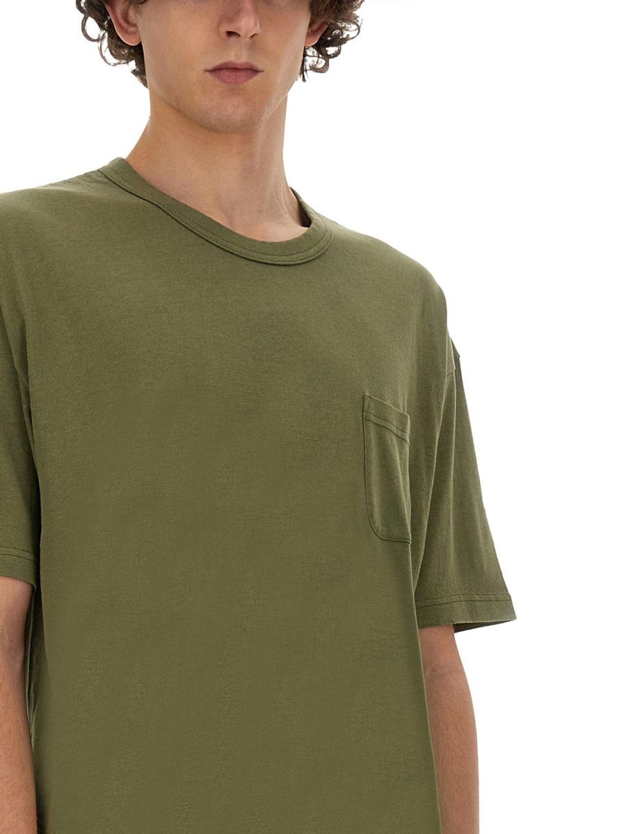 Tシャツ・カットソー VISVIM SS24 COTTON AND SILK T-SHIRT (0124105010008_OLIVE) visvim Visvim VISVIM COTTON AND SILK T-SHIRT | baltini