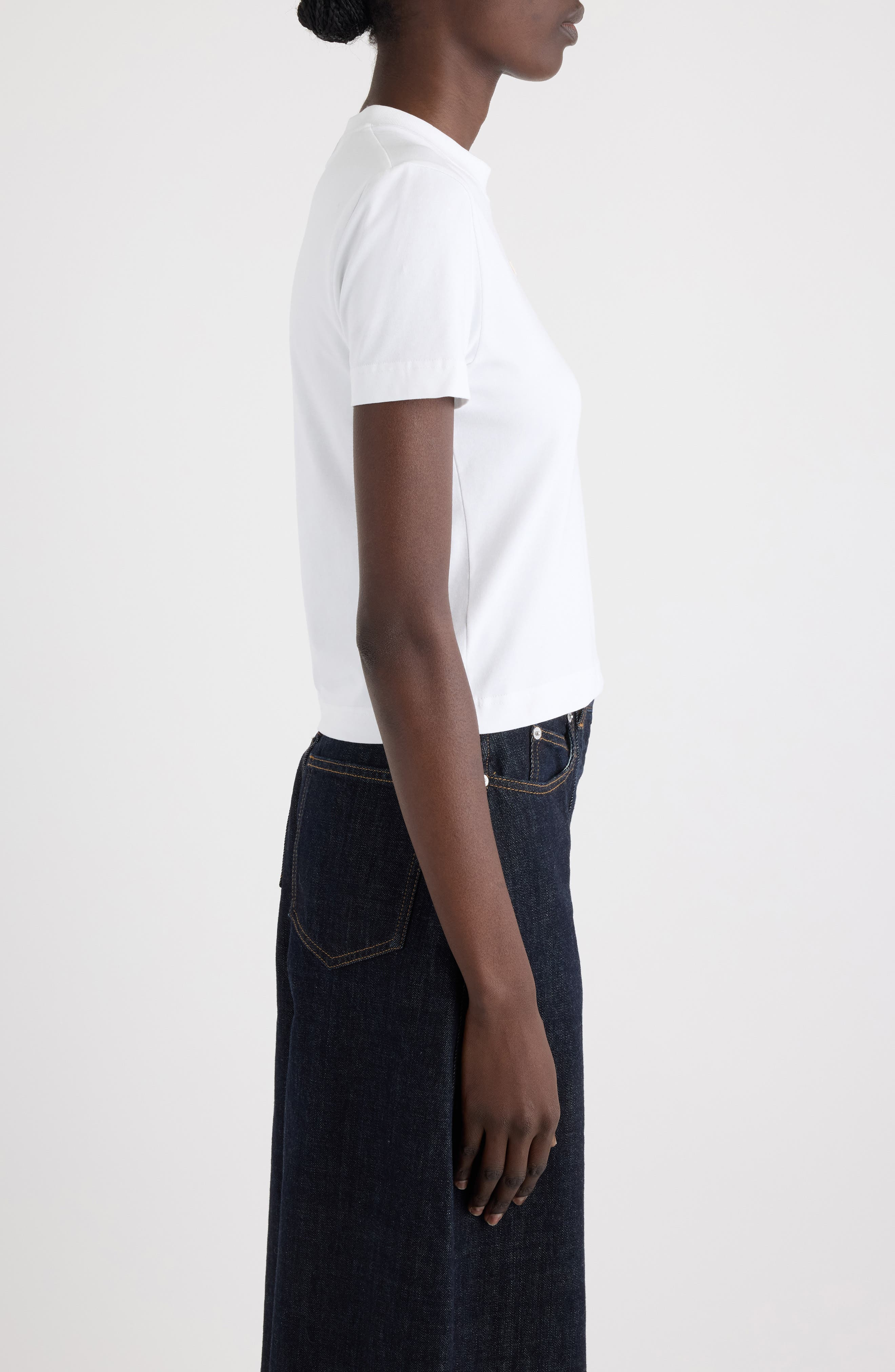 Jacquemus Le T-Shirt Gros Grain T-Shirt in White at Nordstrom - 4