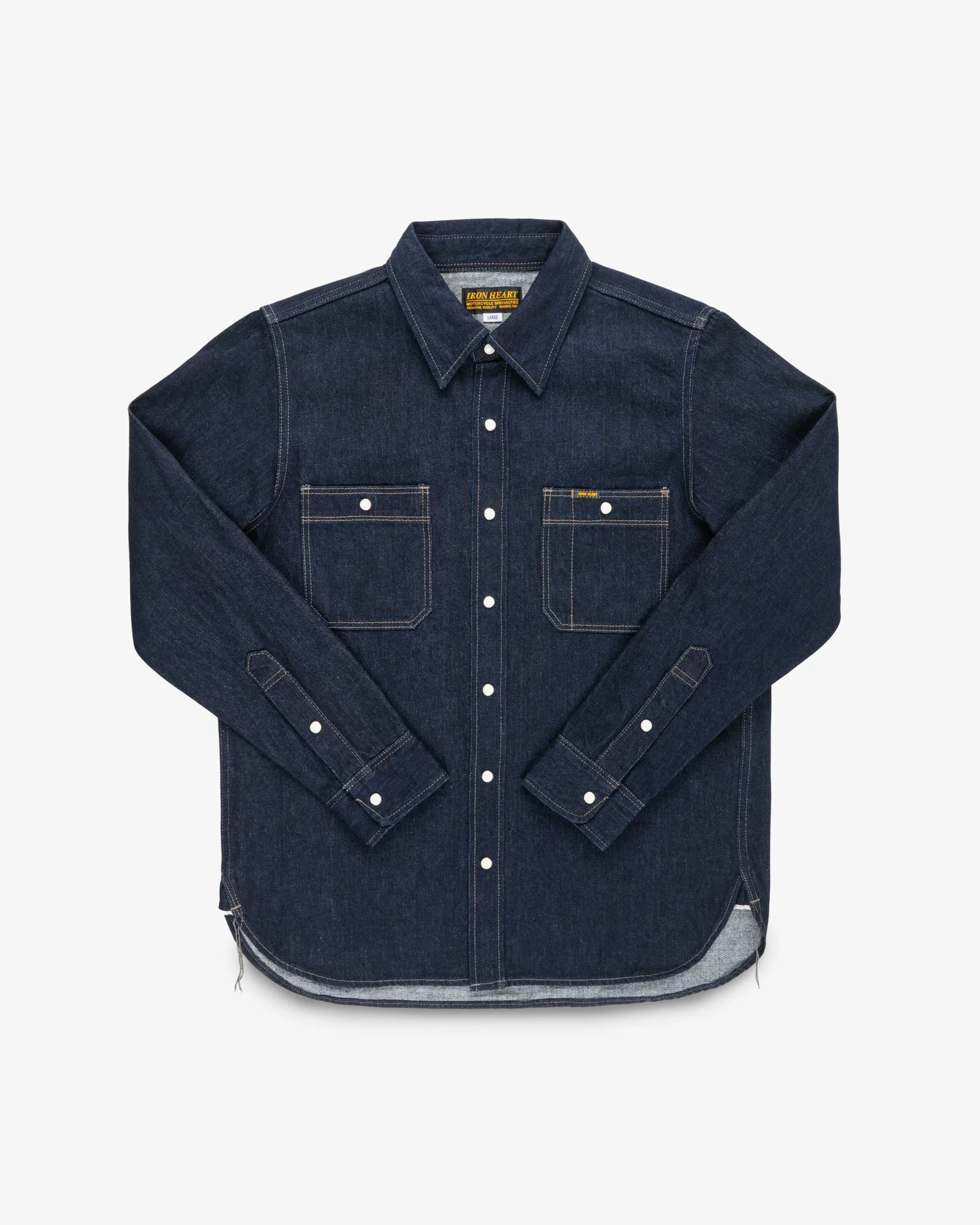 12OZ SELVEDGE DENIM WORK SHIRT WITH SNAPS - INDIGO - 1