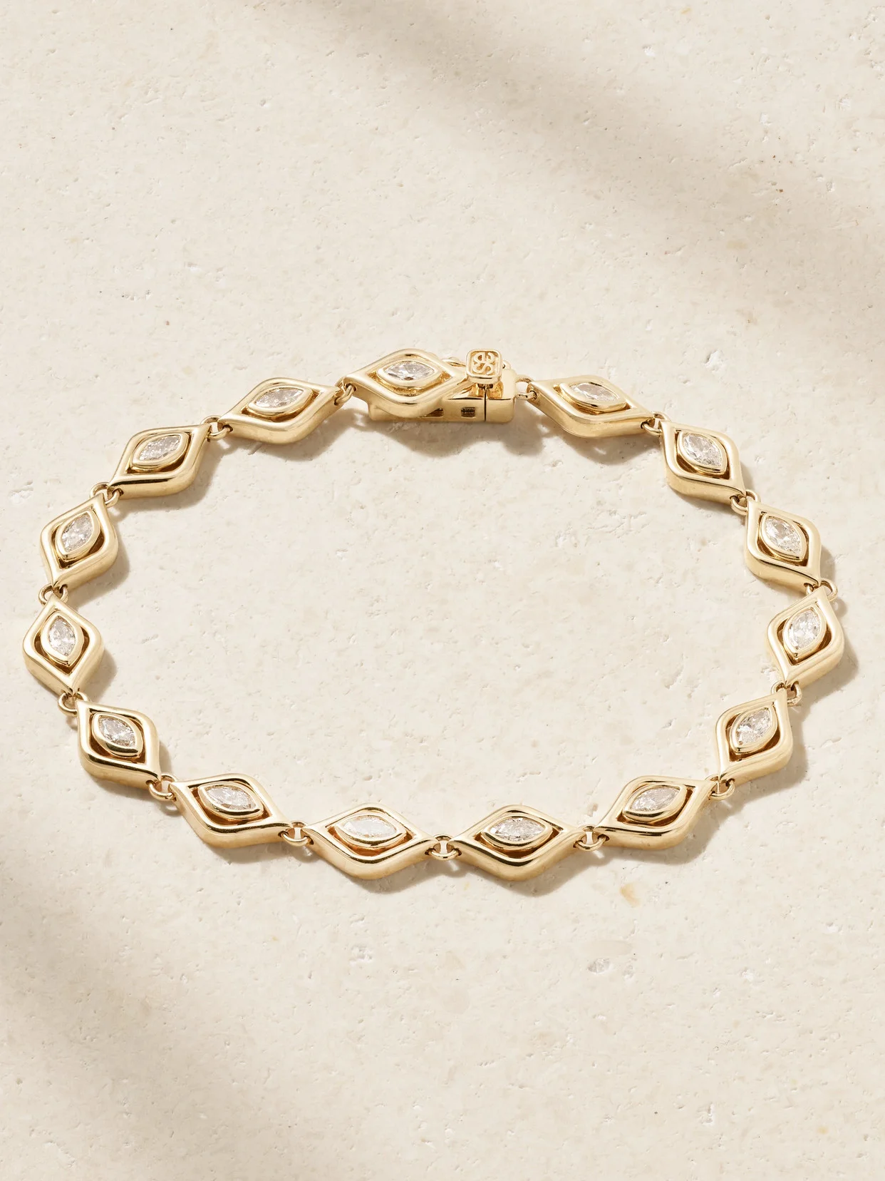 Evil Eye Eternity 14-karat Gold Diamond Bracelet - 1