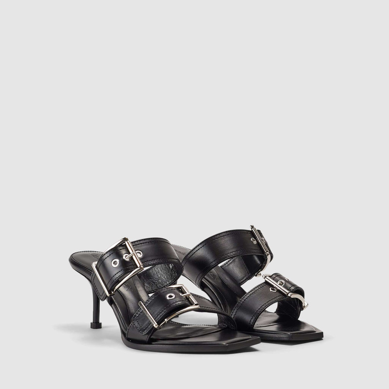 Alexander McQueen Alexander McQueen Women's Buckle Black Mules outlook