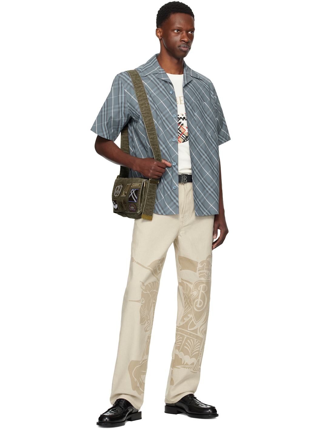 Navy Relaxed Fit Check Cotton Shirt - 4