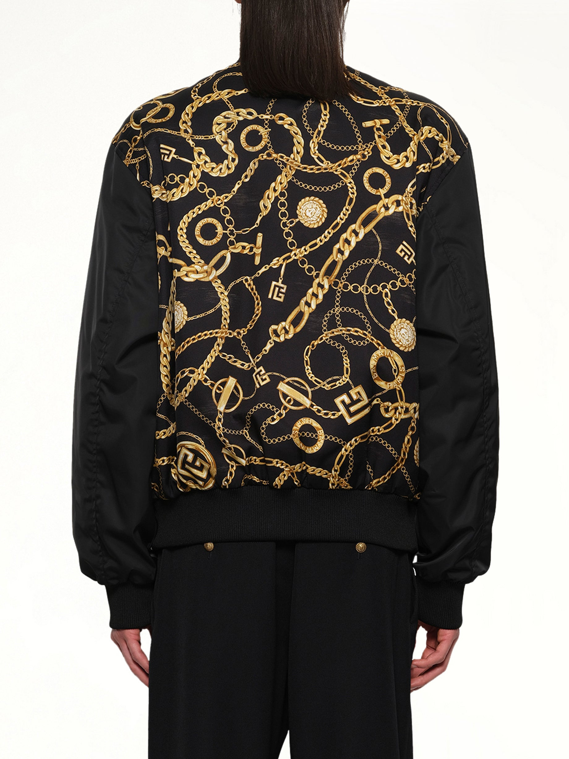 AO Chain&Monogram Reversible Jacket in Black/Gold - 5