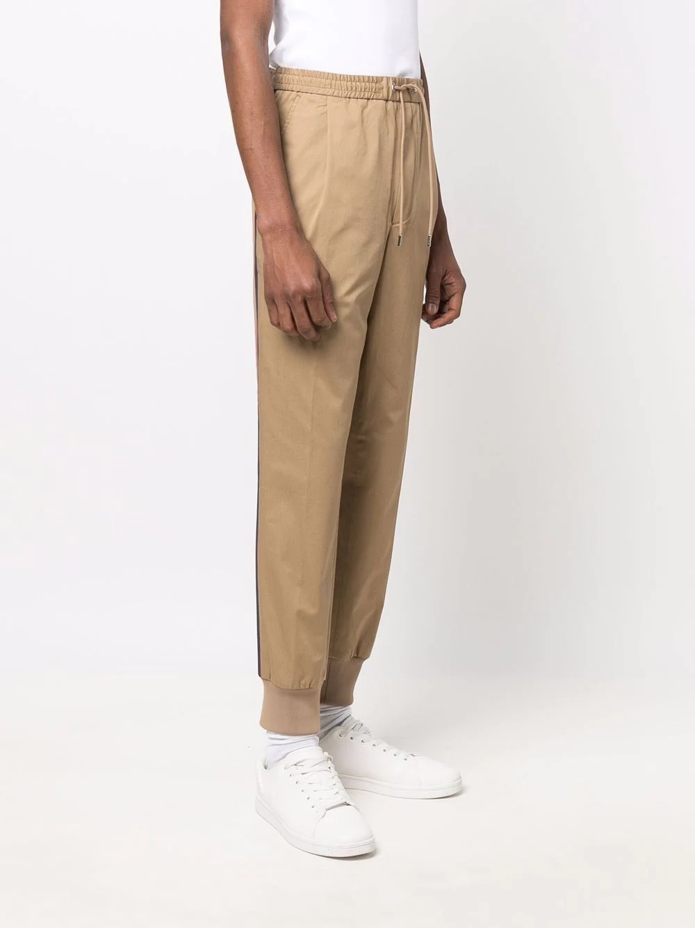 logo-patch tapered trousers - 4