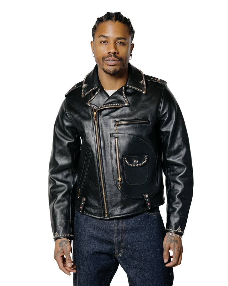 The Real McCoys BJ24101 Buco J-24 Smoky Jim Leather Jacket Black outlook