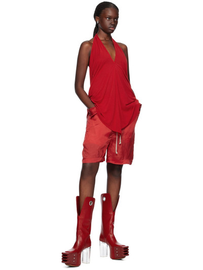 Rick Owens Red Kowboy Grill Platform 45 Boots outlook