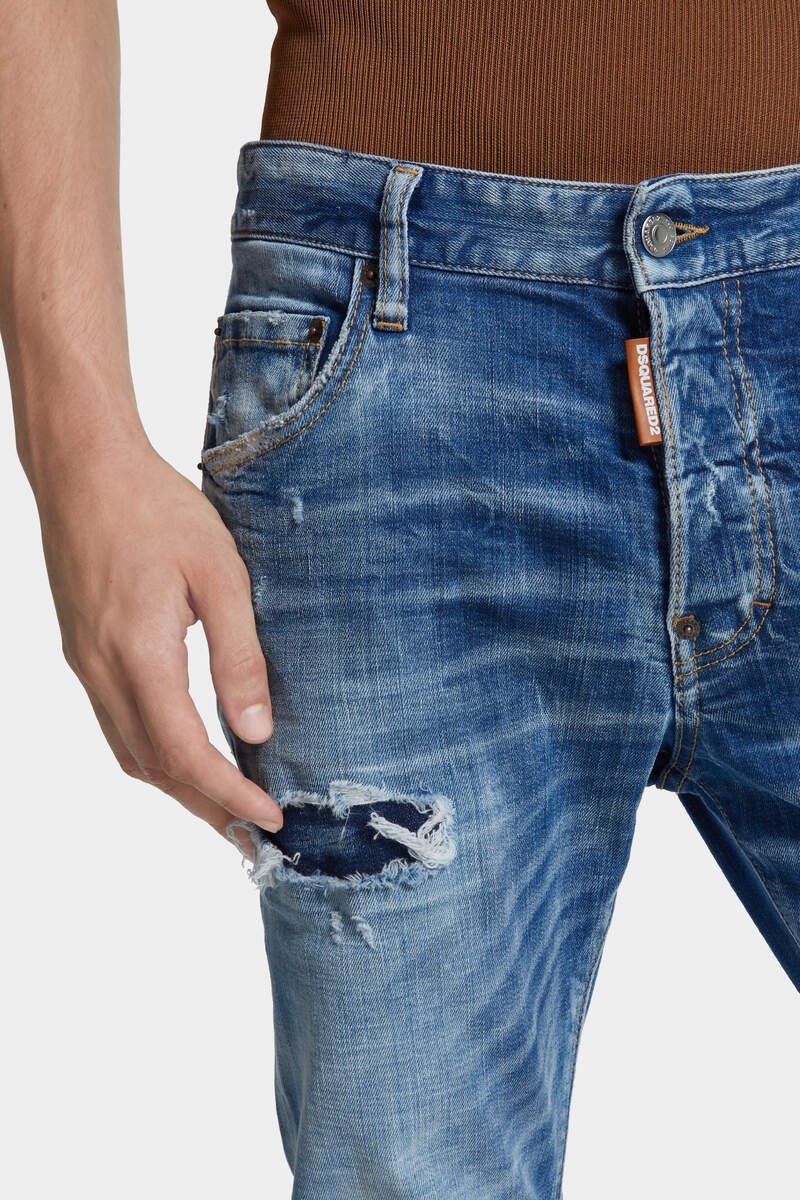 MEDIUM SMALL HOLE WASH SKATER JEANS - 5