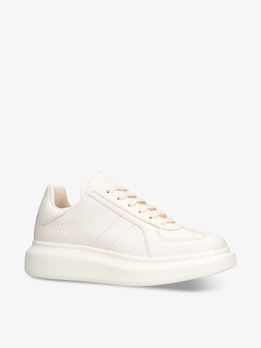 Women's Oversized leather low-top trainers - 3