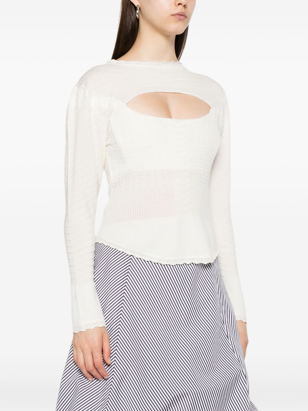 cut-out knitted top - 3