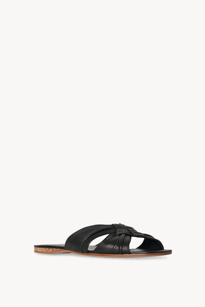 The Row Soft Knot Flat in Leather outlook