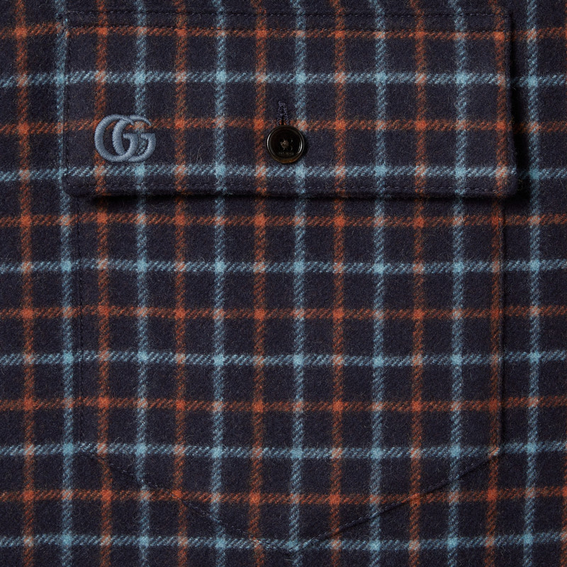 Brushed check wool shirt 6
