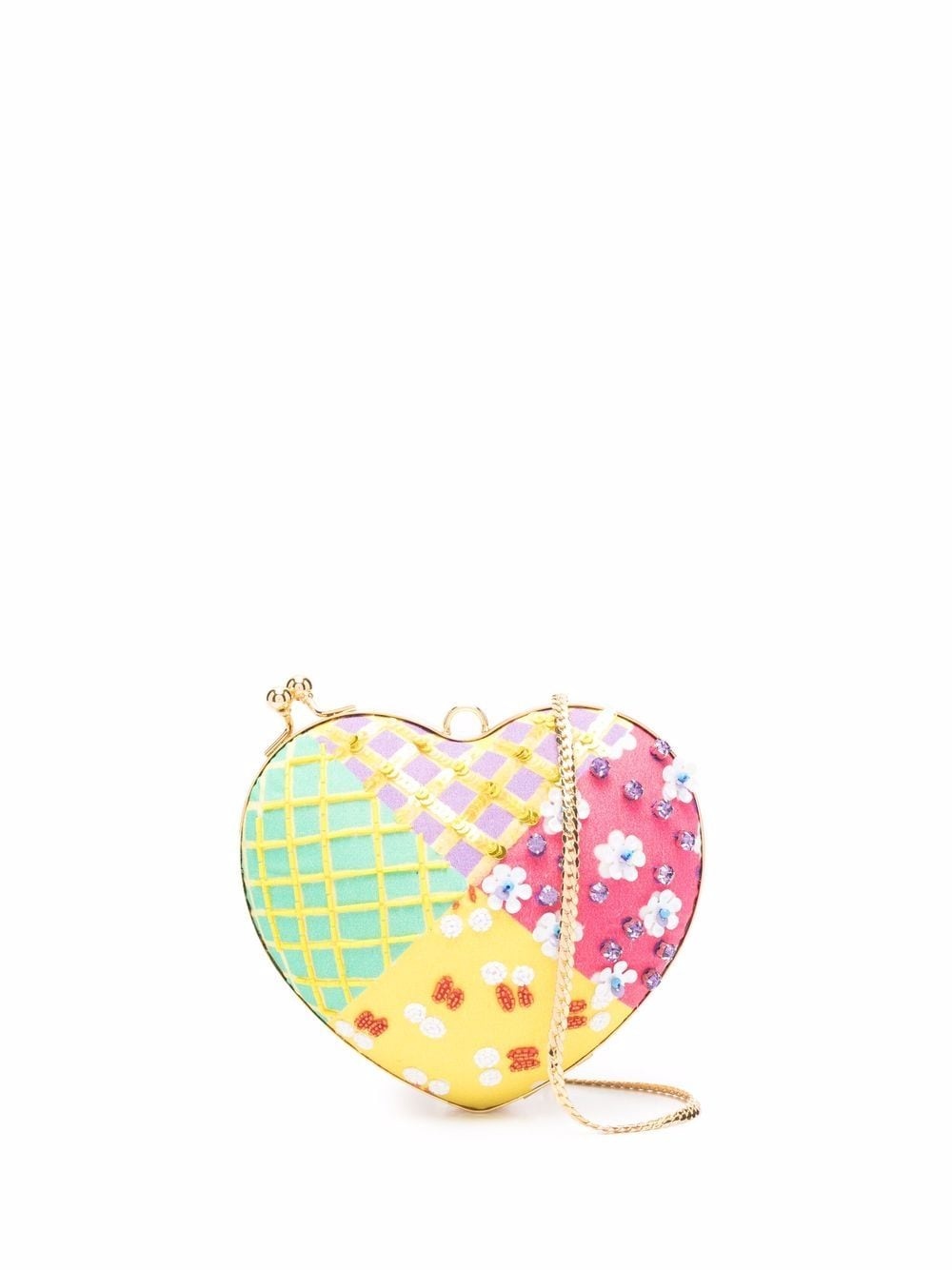 bead-embellished heart bag - 1