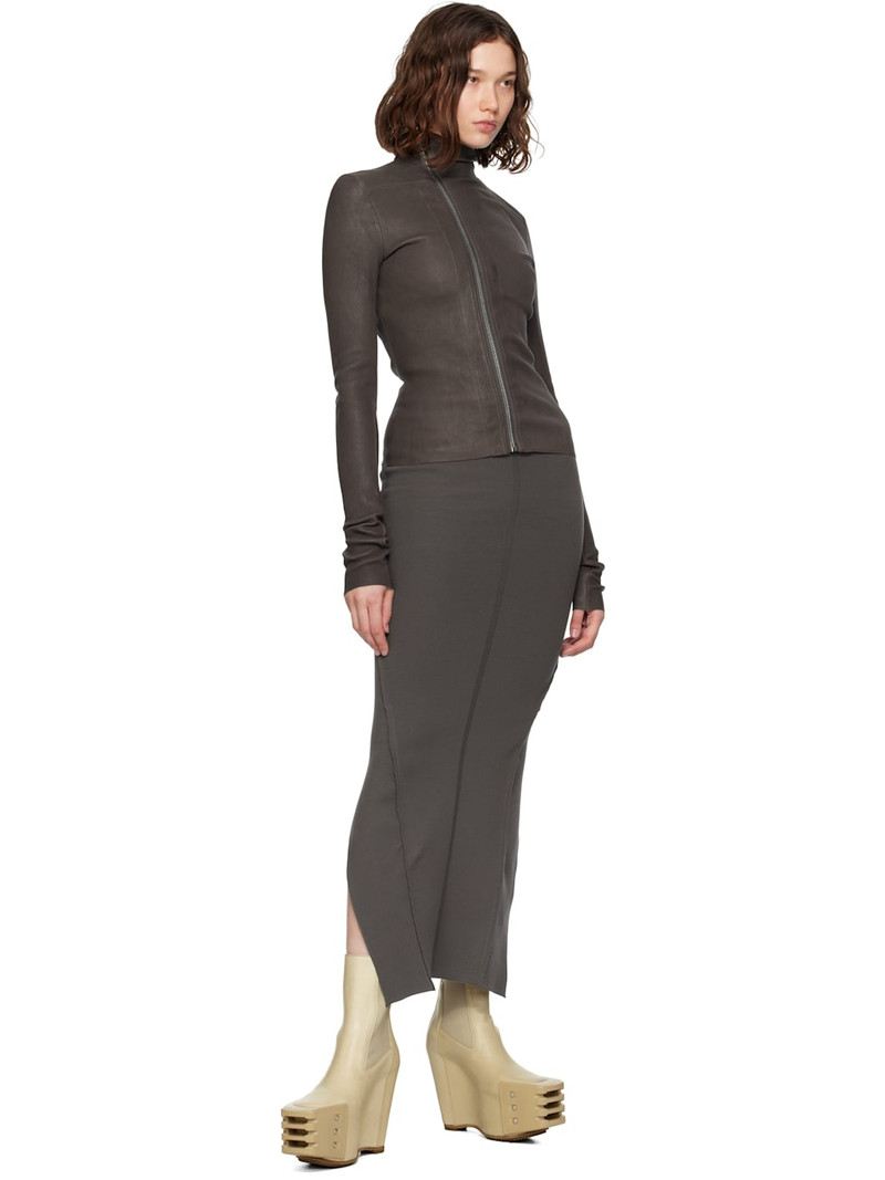Rick Owens Gray Concordians Pillar Maxi Skirt outlook