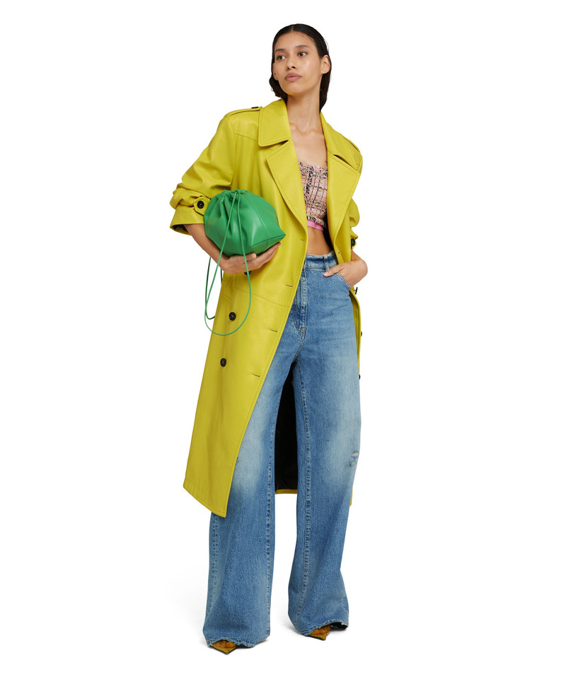 Faux leather basket net bag with accompanying mini pouch 7