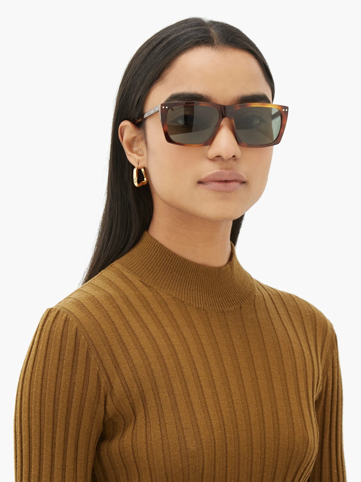 Square tortoiseshell-acetate sunglasses - 2