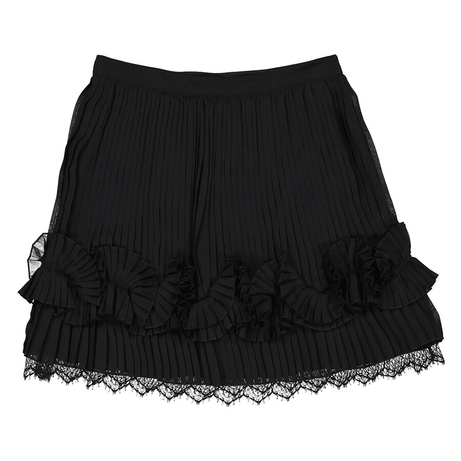 Burberry Pleated Lace-Trim Skirt - 5