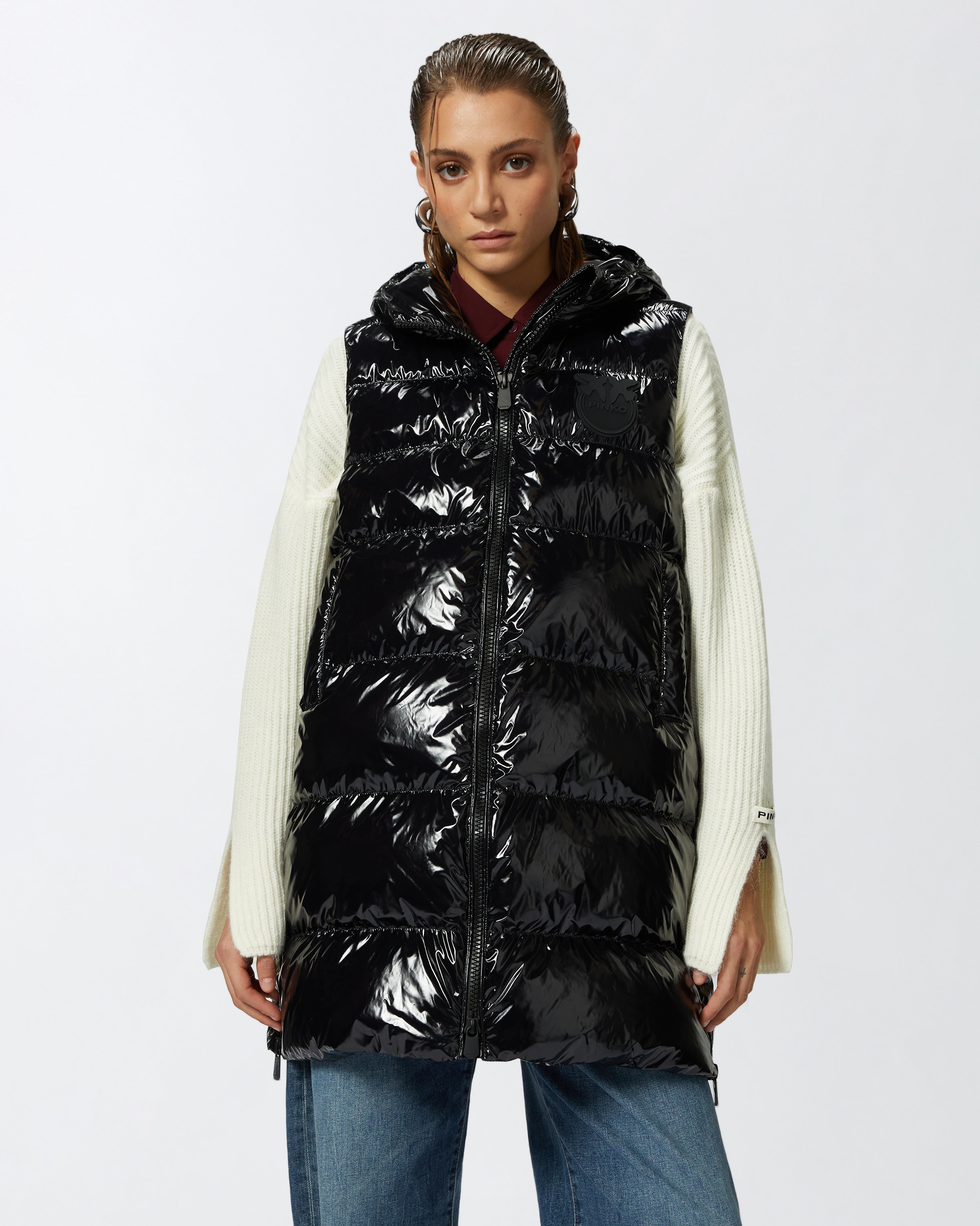 PADDED PUFFER GILET WITH HOOD - 2