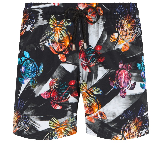 Men Stretch Swim Trunks Ronde Des Tortues Fireworks - 1