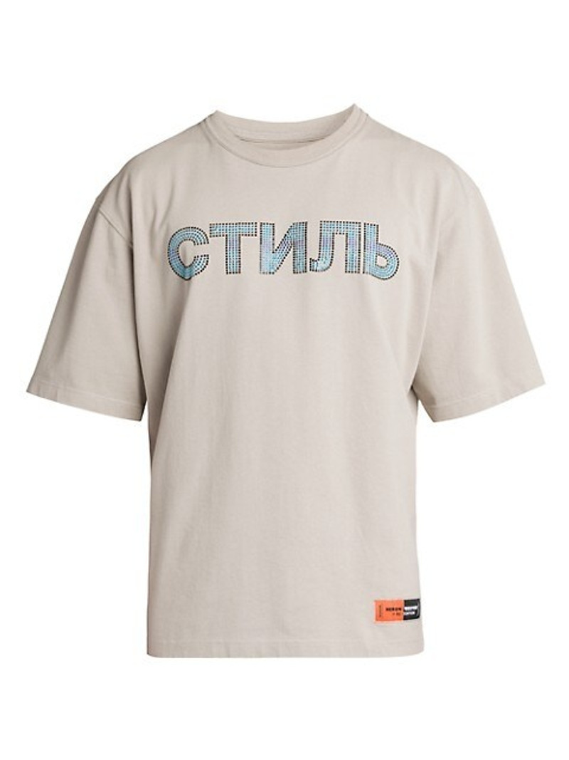 HERON 피스톤 S/S TEE REG CTNMB STRASS - GREY/COBALT BLUE - 1