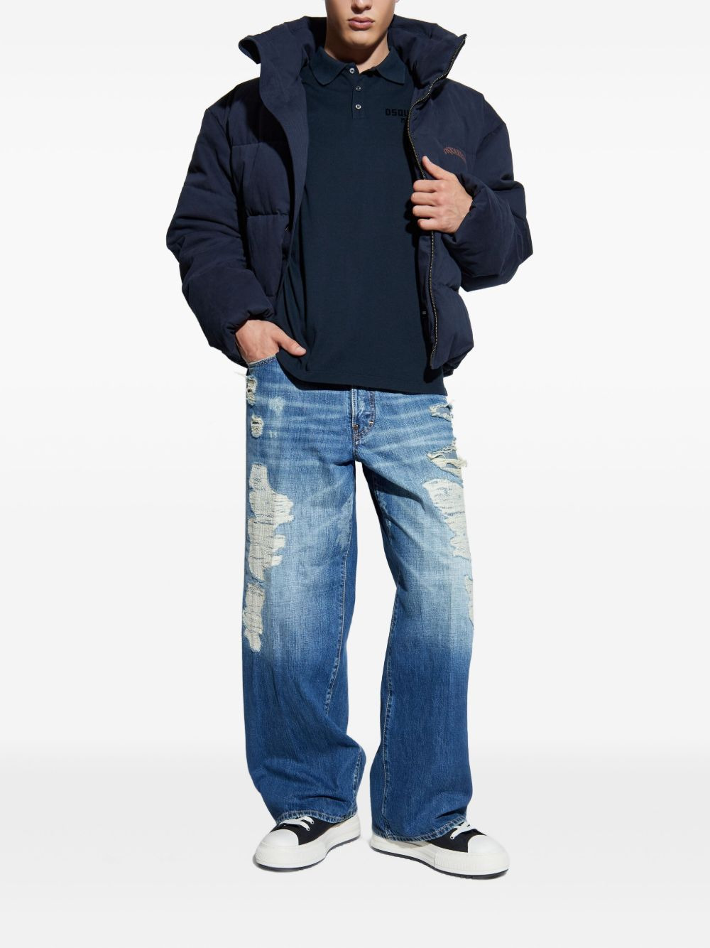 distressed-finish jeans - 2