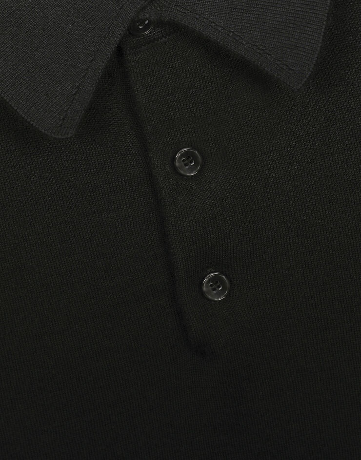 Cashmere polo-style sweater with DG logo embroidery - 4