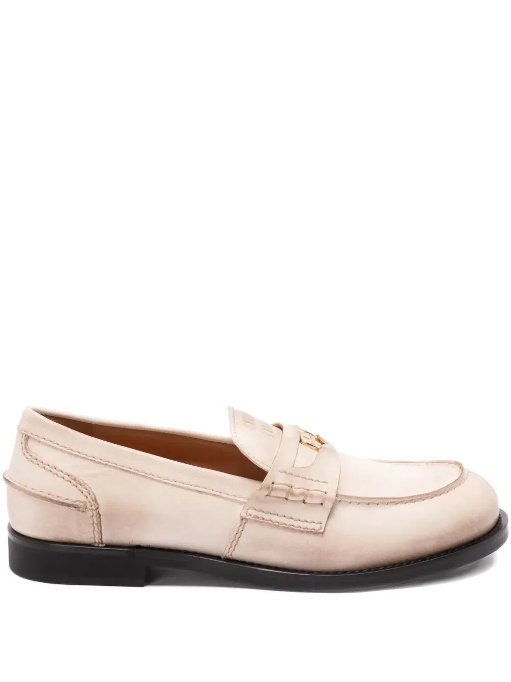 Penny Loafers in Leather with Gradient Finish - 1